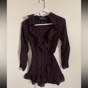 Réalisation Par The Alexandra silk wrap dress in Italian spot